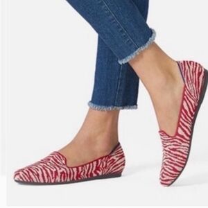 Rothy's Red Zebra Stripe Loafers Size 5 - RETIRED Style Like New Condition